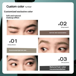 Bút chì kẻ lông mày hai mũi Sanzitang ✷ ❈ ❈ ❈ ❈ Bút chì kẻ mày Wild Brow Lông mi dưới và kẻ mắt Trang điểm mắt ba chiều tự nhiên hai trong một