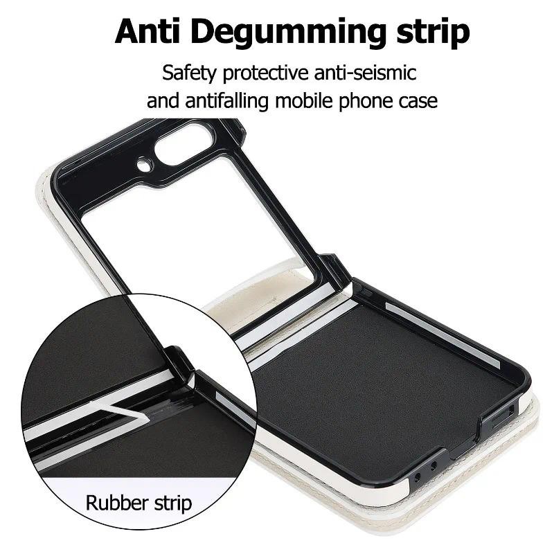 Ví dây kéo đeo chéo có ngăn đựng thẻ Vỏ điện thoại cho Samsung Galaxy Z Flip 6 5 4 3 Flip6 Flip5 Flip4 Flip3 5G Bao da