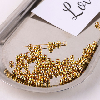 Bảo Quản Màu Mạ Đồng Vàng 18K Hạt Tròn Nhỏ Miếng Đệm Hạt Bông Tai DIY Tay Làm Bông Tai Vòng Tay Chất Liệu Cơ Bản Phụ Kiện