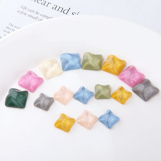 Tự làm thủ công màu thạch không xốp mờ gợn sóng nhựa kích thước VUÔNG Miếng dán trang sức bông tai chất liệu Đinh