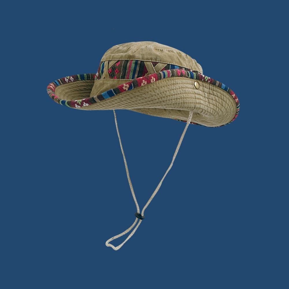 FUHUIOT Mũ Cao Bồi Phương Tây, Mũ Vành Rộng Thoáng Khí Vintage, Ngoài Trời Quốc Gia Gió Sunhat Chống Nắng Nam Leo Núi Mũ Unisex
