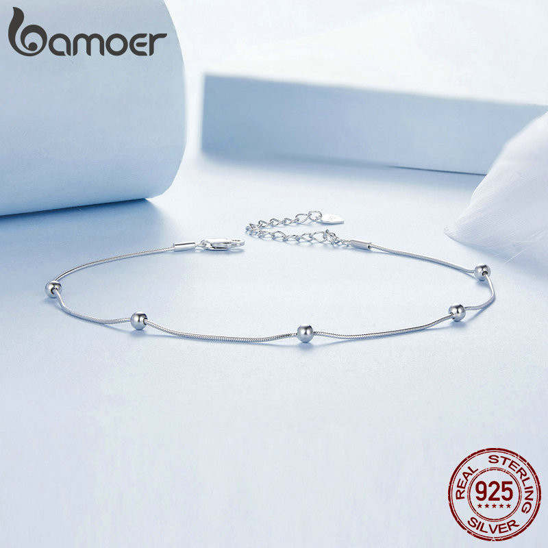 Bamoer 925 Sterling Sliver Vòng chân Trang sức thanh lịch Quà tặng cho nữ