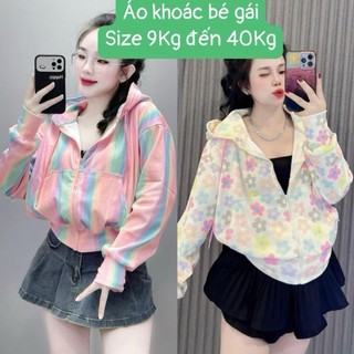 K6-[tomnaukids] Áo khoác bé gái in họa tiết mặc hè cho bé - Size 9-40Kg