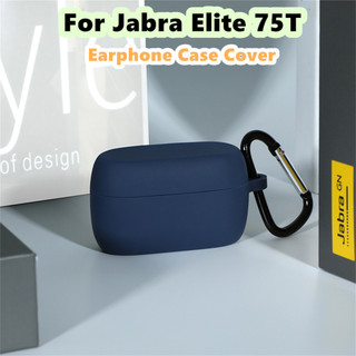 [imamura] Dành cho Ốp lưng Jabra Elite 75T dòng màu trơn Vỏ tai nghe silicon mềm