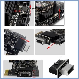 Bộ chuyển đổi bảng điều khiển phía trước USB chất lượng cao Bang - Type-E Female sang USB 3 0 19 PIN Male Adapter Bộ chia đầu dọc bên trong