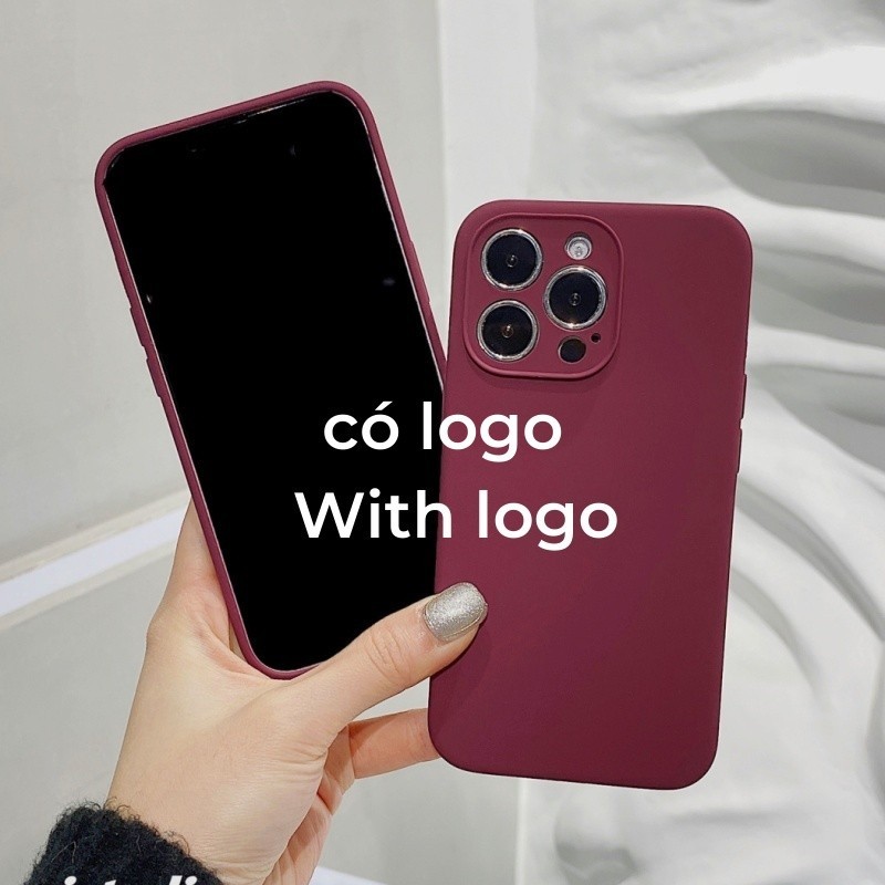 Vỏ silicon màu đỏ tinh khiết cho iPhone 17 / 16 / 15 / 14 / 13 / 12 / 11 / Pro max / Plus Bảo vệ vỏ chống rơi