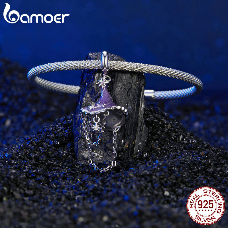 Mũ phù thủy dạ quang Bamoer 925 Sterling Sliver Charm cho vòng tay