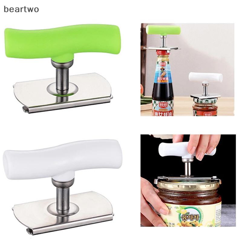 < Beartwo > Hướng dẫn sử dụng chống trượt Dụng cụ mở hộp bằng thép không gỉ có thể điều chỉnh Dụng cụ mở chai Dụng cụ mở chai Tiện ích gia dụng Phụ kiện tiện ích đẹp