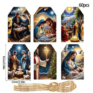 Thẻ Kraft ASDFGER, DIY 60 Nhãn Giáng Sinh Vui Vẻ, Thời Trang Nhiều Màu Sắc Tiệc Giáng Sinh Tiếp Liệu Đảng