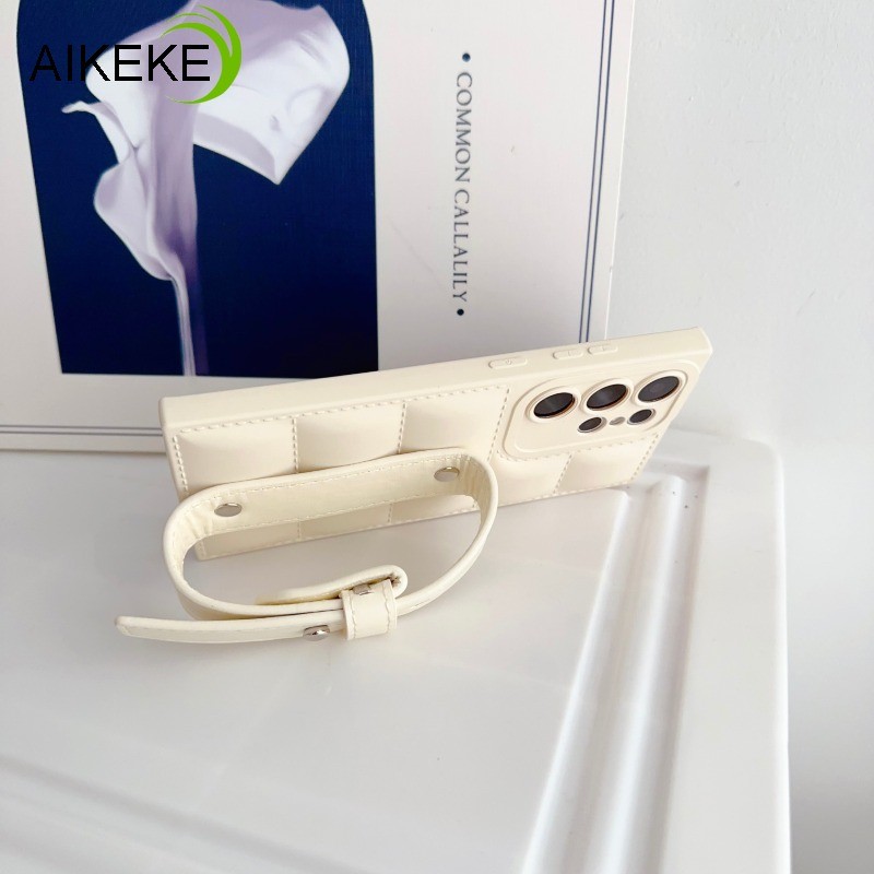 Dành Cho Samsung Galaxy S24 S23 S22 S21 S20 Plus FE Ultra S24 + S23 + S22 + S21 + S20 + Note 20 Ultra Ốp Điện Thoại Thời Trang Xuống Áo Khoác 3D Puffer Mềm Chống Sốc Có Dây Đeo Cổ Tay Da