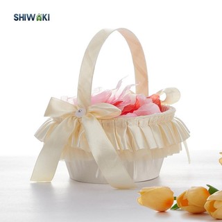 Giỏ hoa cưới Giỏ hoa Satin cho sự kiện kỷ niệm kỷ niệm