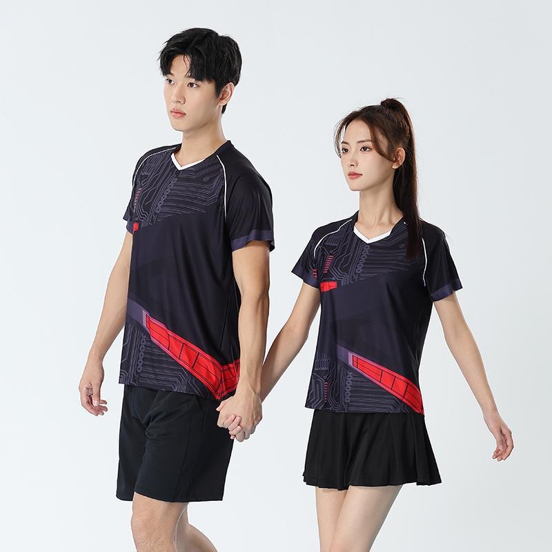 Cao Cấp Nhanh Khô Thể Thao Ngắn Tay Nam Nữ Cầu Lông Đồng Phục Phù Hợp Với Quần Vợt Đồng Phục Xấu