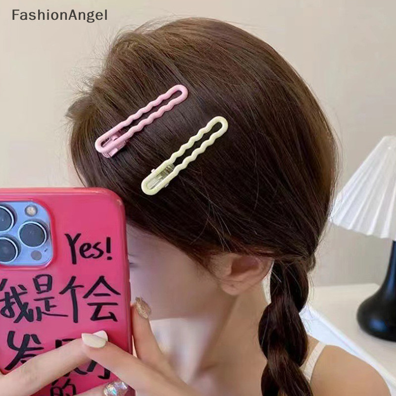 FashionAngel 2 Cái / bộ Màu Kẹo Kim Loại Rỗng Tóc Gãy Bên Mỏ Vịt Nổ Y2k Phụ Kiện Tóc TH