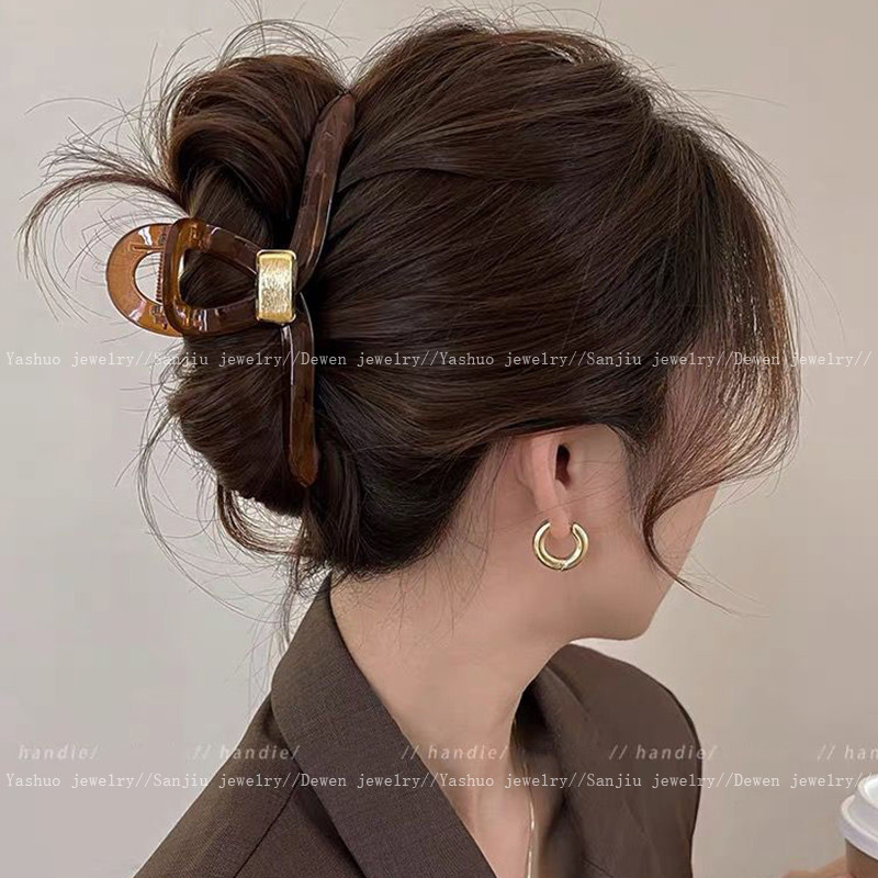 Kẹp Tóc Nữ Cao Cấp Cảm Giác Cá Mập Lớn Tóc Retro Ngọc Trai Kẹp Tóc Phụ Kiện Thời Trang