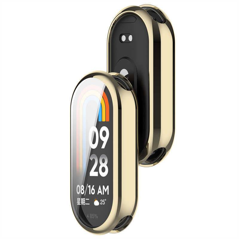 Vỏ silicon TPU bảo vệ trong suốt cho Xiaomi Mi Band 8/9/10, phụ kiện full cover, tương thích Band 8/9/10 Ceramic Edition