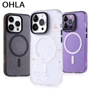 Ốp điện thoại IPhone 16 Vỏ bảo vệ OHLA Splash Ink Khung màu trong suốt Apple 15Promax Chống sốc 16PM Vỏ bảo vệ toàn diện