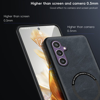 Ốp Sạc Không Dây Từ Tính Cho Samsung Galaxy S24 S23 S22 S21 FE S20 Note 20 Ultra 10 Plus Pu Da Viền Mềm TPU Cover
