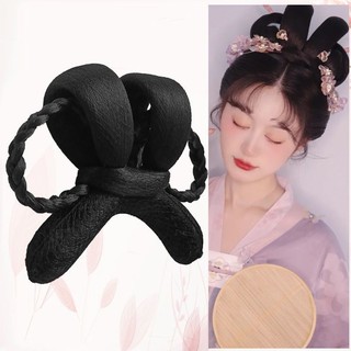 Trang Phục Cổ Hanfu Tóc Giả Một Mảnh Đáy Mềm Hai Đầu Bun Tang Fengming Cổ Hàng Ngày Cổ Tích Hai Vòng Túi Tóc 9.15
