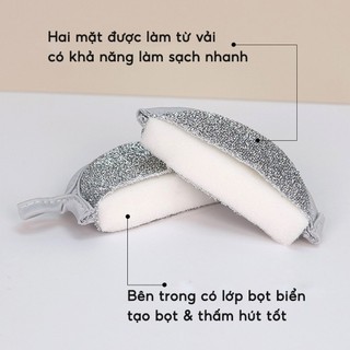 Combo 3 miếng bọt biển rửa chén 3 lớp tạo bọt đa năng cọ rửa xoong nồi đũa bát #A257