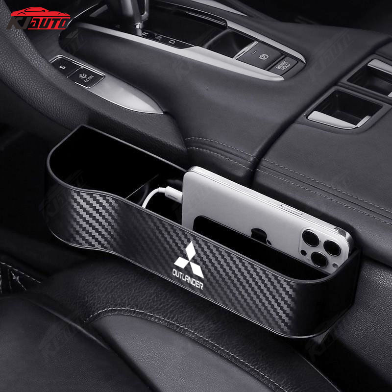 [Mitsubishi Outlander] Hộp đựng khoảng cách ghế ô tô Hộp đựng cốc Bảo quản điện thoại Khoảng cách chất độn chống rò rỉ
