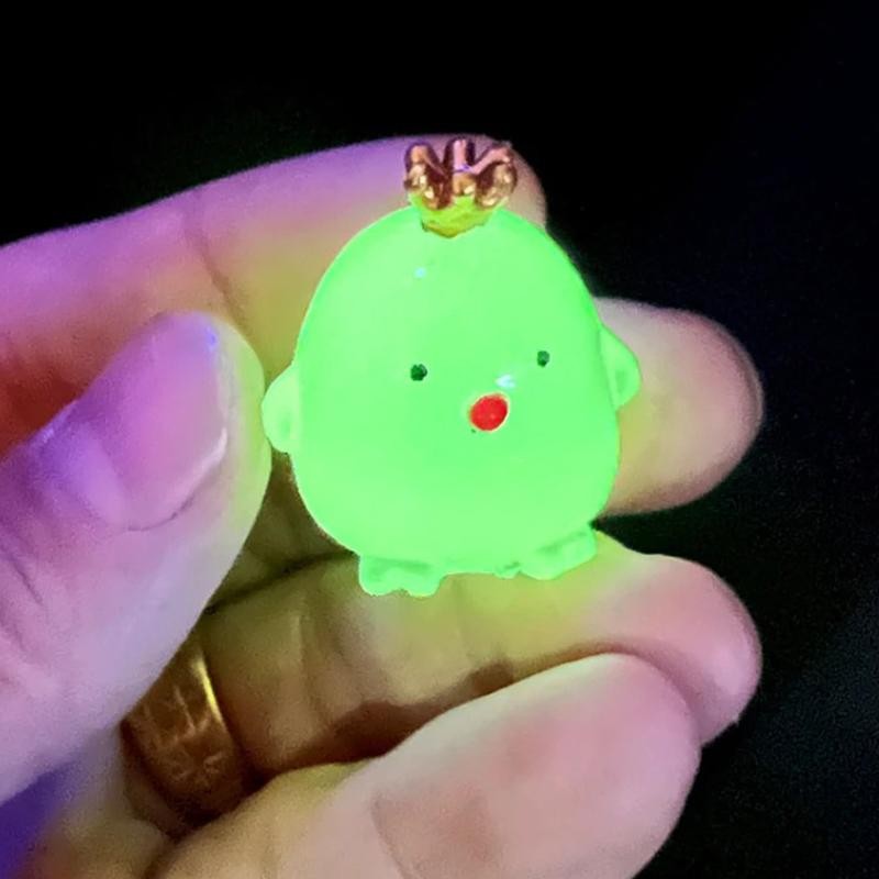 Srvn Vương Miện Dạ Quang Hình Gà Con Trang Trí Phòng Nhựa Nhà Cửa Và Trang Trí Phát Sáng Thu Nhỏ Phong Cảnh Vi Sóng Vịt Quà Tặng Yêu Tinh.