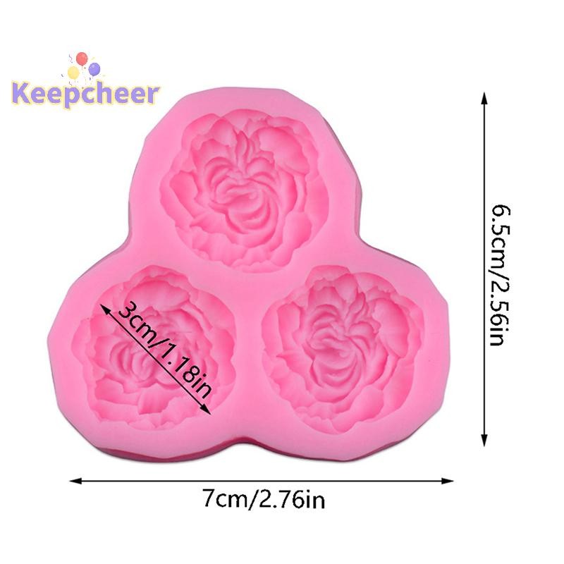 [Keepcheer] Khuôn Silicon Hoa Mẫu Đơn Cưới Cupcake Topper Fondant Bánh Decorag Dụng Cụ [Mới]