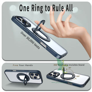 Giá đỡ vòng từ tính Vỏ pha lê Vỏ Iphone 16 15 14 13 12 11 Pro Max Plus Xoay vòng Giá đỡ chân đế Vỏ sạc không dây