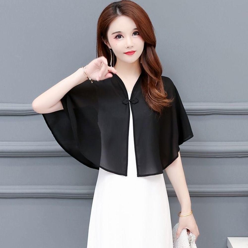 [Vận chuyển nhanh] Khăn choàng voan MINIMALY, Khăn choàng vải tuyn thoáng khí nhiều màu, Áo khoác mỏng ren nữ ngắn