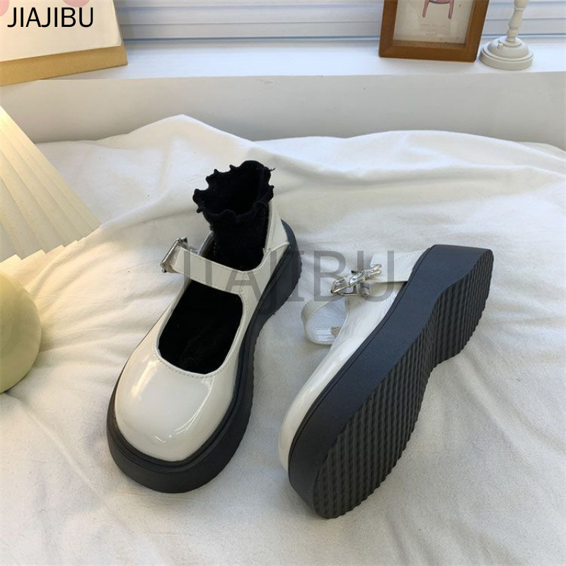 Size 34-46 Giày Nữ Cỡ Lớn 45 Giày Da Mũi Tròn Chống Trượt 44 Giày Đi Học Màu Đen 43 Korean Fashion Platform Mary Jane Shoes 42 Giày Công Chúa Cosplay Giản Dị Phong Cách Anh Quốc Japanese JK Uniform Beige Lolita Doll Shoes Giày Ngón Chân Cái Giày Khiêu Vũ