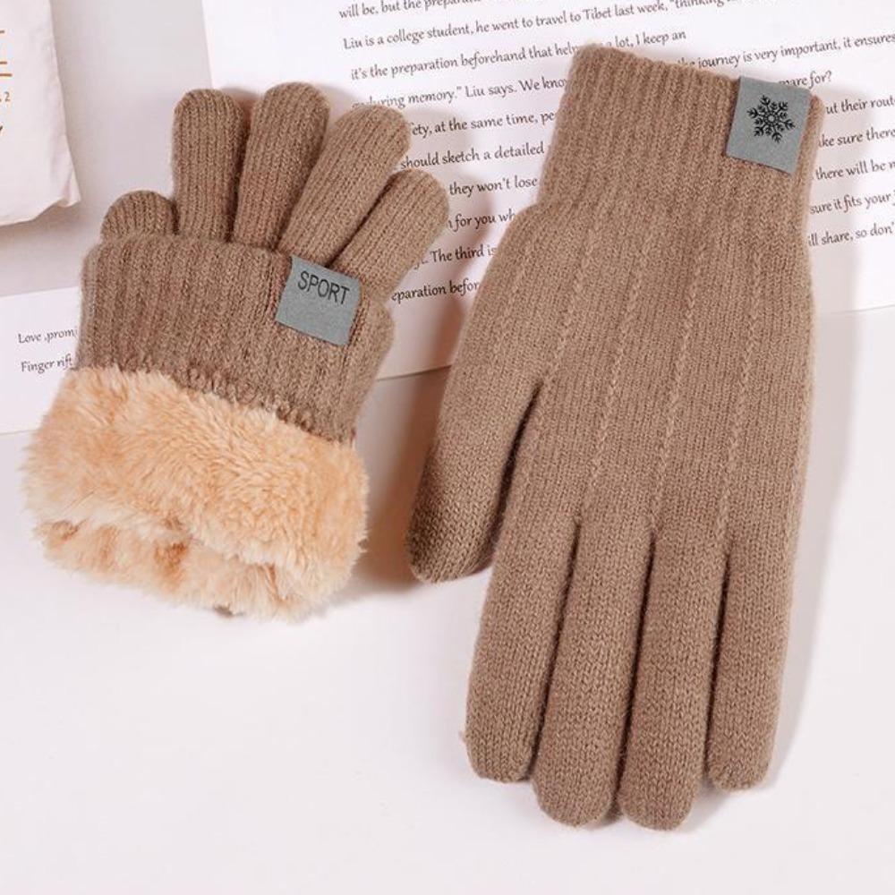 Găng tay mùa đông HWAIDY dệt kim ấm áp, chạm màn hình toàn bộ ngón tay, phù hợp chống gió lạnh trong mùa thu và đông