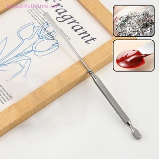 [Beautifulhome] Nail Art Eye Shadow Cream Stiring Rod Dụng cụ khuấy Gel kim loại không gỉ Thìa Pin Phụ kiện móng tay và sắc tố Dụng cụ trộn [làm đẹp]
