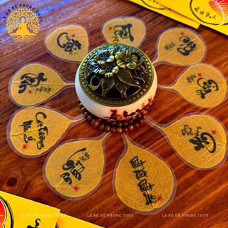 [Tặng Bao Lì Xì Lộc] Lá Bồ Đề Nhũ Vàng Thư Pháp Tài Lộc, Bình An May Mắn, Để Ốp Lưng Điện Thoại, Bỏ Ví/Bóp,...