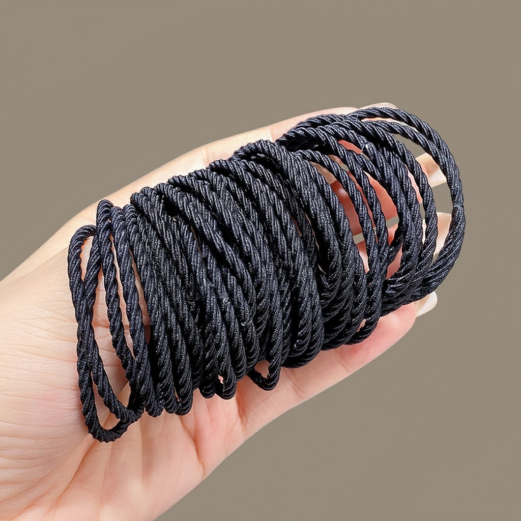 Set 100 Dây buộc Tóc Cao Su Co Giãn Chống Trượt, Không Bị Cấn Tóc, Nhiều Màu Kèm Hộp Trong Suốt Phong Cách Hàn Quốc