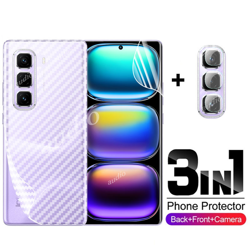 Infinix Hot 50 Pro + 4G 3in1 Mặt Sau Ống Kính Hydrogel Cho Infinix Hot 50Pro + 4G 2024 Bảo Vệ Màn Hình Điện Thoại Thông Minh Cho Infinix Hot50 Pro + Hot50Pro + Kính Bảo Vệ Ống Kính Máy Ảnh 4G