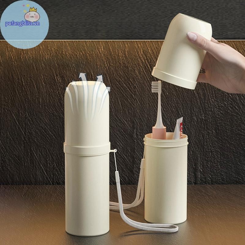 Hộp đựng bàn chải đánh răng du lịch di động đơn giản Pufangbliss Hộp đựng bàn chải đánh răng và kem đánh răng có nắp đậy VN
