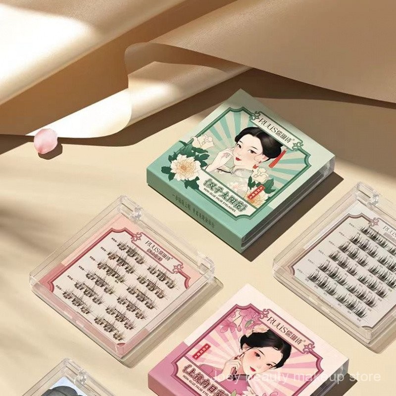 Rulis Lông mi giả không keo Ru Shilin lông mi giả không keo phóng đại tự nhiên của cả hai mắt chụp ảnh tự nhiên siêu mềm Barbie lười biếng tự dính miếng dán lông mi giả