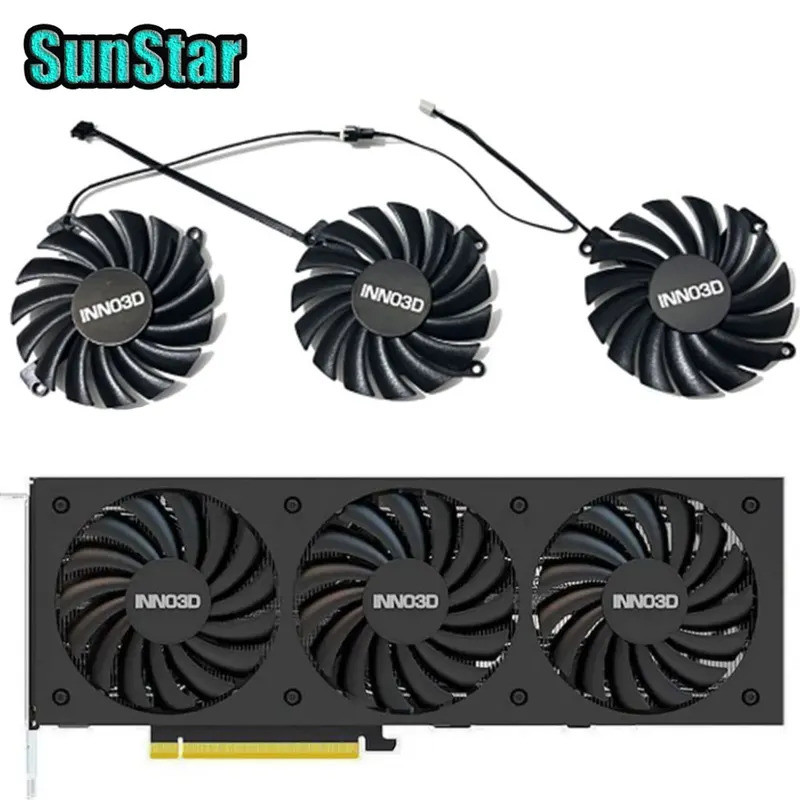 Quạt làm mát GPU CF-12910S 4pin DC 12V 0.35A RTX 3080 mới, Dành cho INNO3D RTX 3070 Ti, RTX 3080, RTX 3080 Ti X3 OC Làm mát thẻ Video