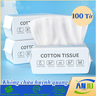 Khăn Giấy Đa Năng 100 Tờ, Cotton Mềm, Tẩy Trang & Lau Mặt, Tiện Lợi Khi Du Lịch, Không Kích Ứng
