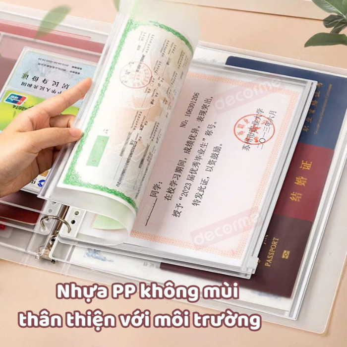 Sổ Đựng Tài Liệu A4 A5 A6 Kèm Túi Zip Chống Nước Giúp Lưu Trữ Hồ Sơ Giấy Tờ Quan Trọng