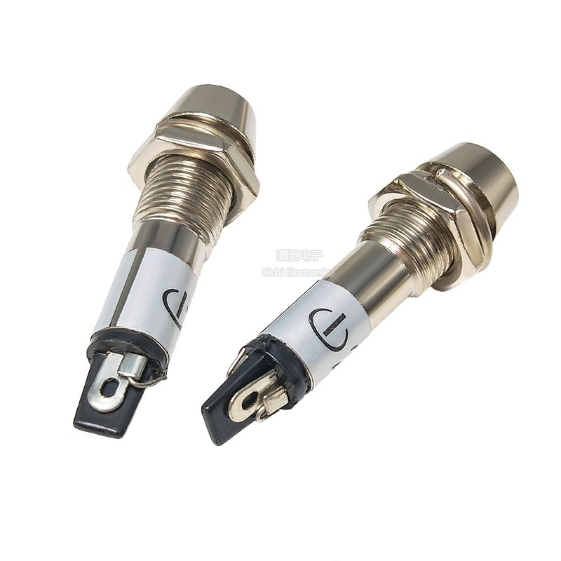 XD8-1 Công suất nhỏ Tín hiệu làm việc Đèn báo kim loại Lỗ mở 8MM Đỏ / Xanh / Vàng 12V24V220V