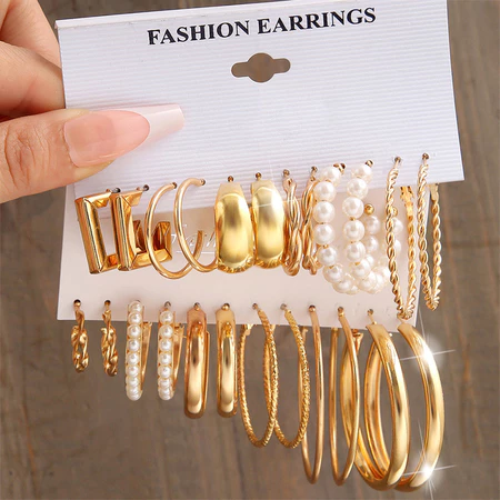Bông tai vòng vàng cổ điển không gây dị ứng Trang sức nữ Quà tặng hợp thời trang Phong cách Boho thanh lịch