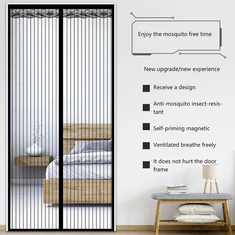Rèm cửa từ tính Cửa lưới 100x210CM Chống muỗi Côn trùng Ruồi Bug Rèm ...