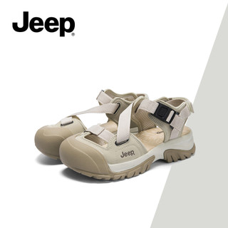 Xăng đan mũi kín mới nhất mùa hè dành cho nữ JEEP, Dép đi biển thông thường phù hợp, Dép thể thao lấy cảm hứng từ đế Chunky nâng cao