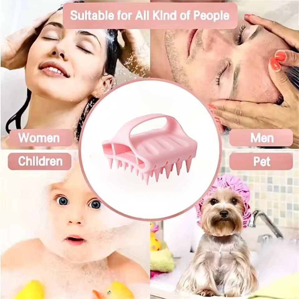 Bàn chải chăm sóc tóc và dầu gội bằng silicon Bàn chải Massage và làm sạch da đầu đa chức năng