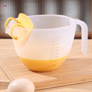 Bát trộn có tay cầm Bát trộn trong suốt có đánh dấu đo để nấu nướng