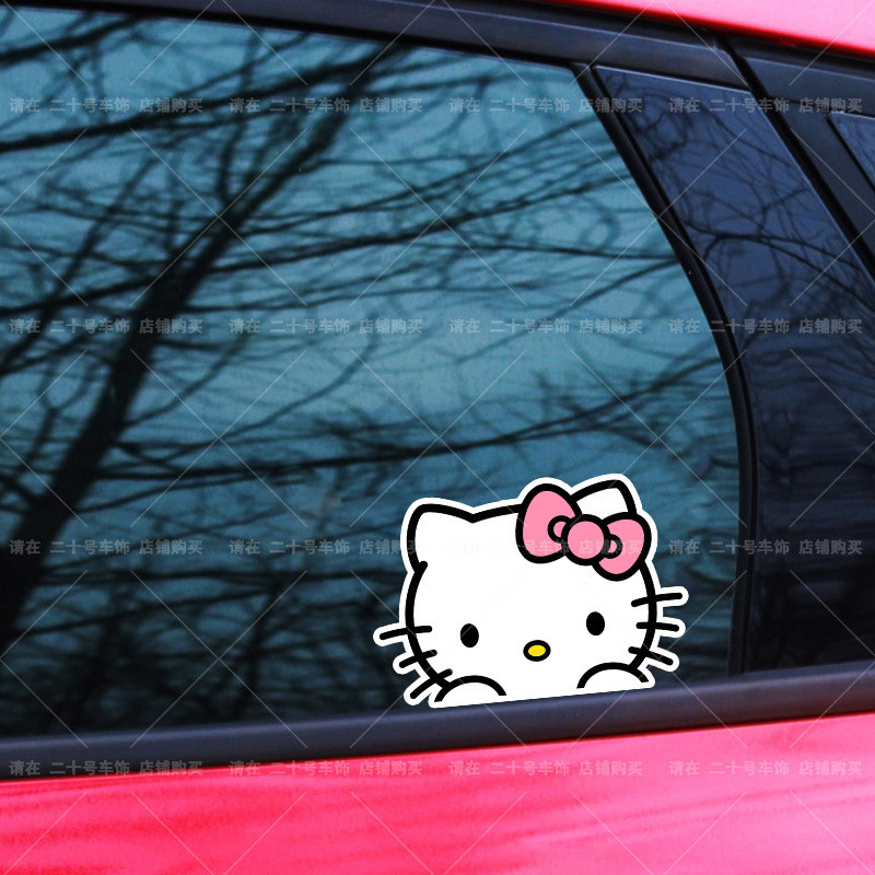 Hellokitty Cat Xe Máy Điện Miếng Dán Xe Hơi Nhãn Dán Trang Trí Cửa Kính