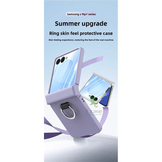 Ốp lưng đầy màu sắc Grip Ring bản lề full case Samsung Galaxy Z Flip 7 FE 6 5 4 3 Z Flip 7 Skin Feel Hard case