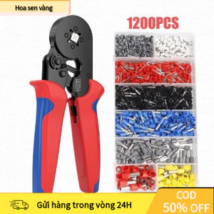 【24H】Kìm bấm cos vuông HSC8 6-4A tự điều chỉnh cos ống tròn cos pin cho mọi thợ điện Hộp 1200 Đầu Cos Đủ Loại