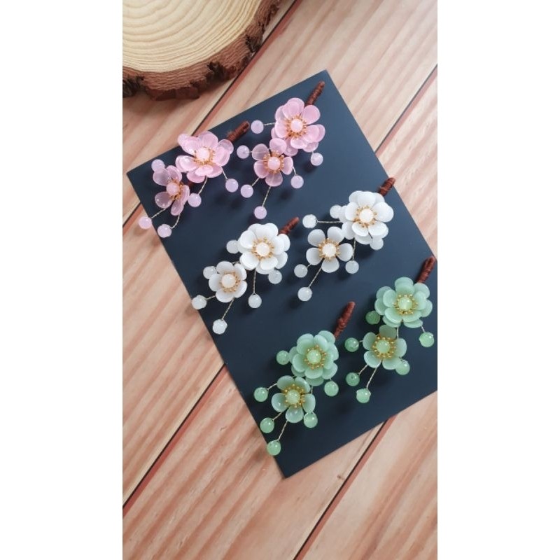 (1 cặp) cài đá hầu đồng làm phụ kiện cho mấn xếp hầu đồng được làm từ các loại đá cao cấp lấp lánh
