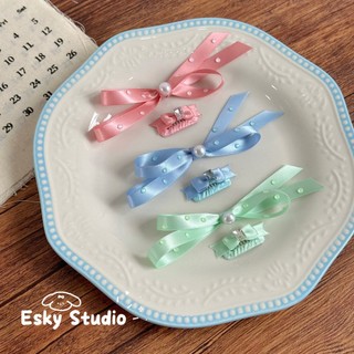 Handmade Ruy Băng Nơ BB Kẹp Tóc Cho Chó Nhẹ Thú Cưng Phụ Kiện Tóc Cho Chó Con Yorkie Bichon